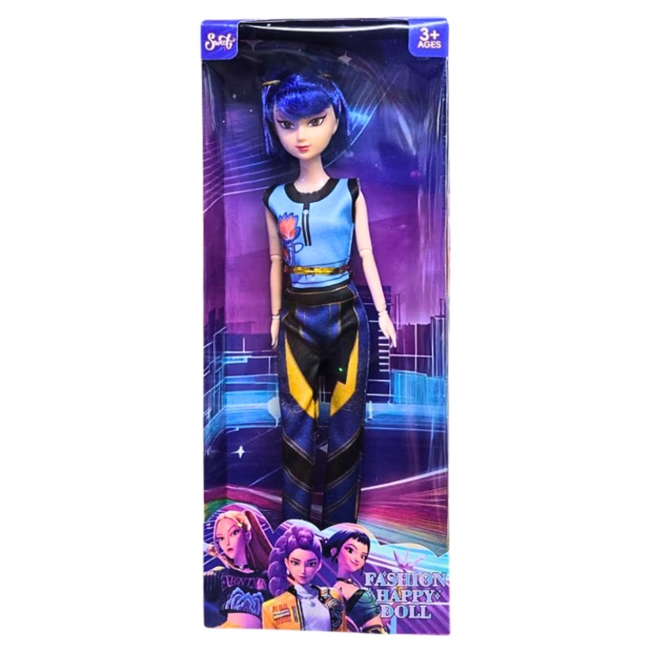 Papusa Zoey Fashion, 30 cm – Par Albastru, Tinuta Moderna, Stil Idol Coreean