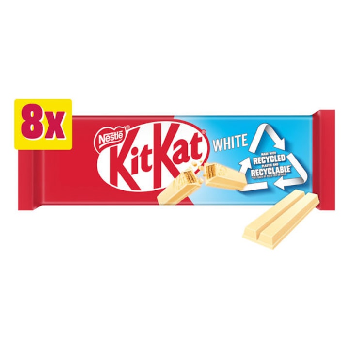 Napolitane Kit Kat alb, set 8 bucati, 165g