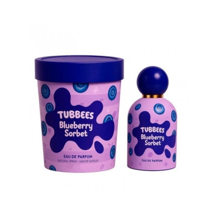 Parfum unisex Grandeur Tubbees Blueberry Sorbet 50 ml, note fructate, florale, colorat