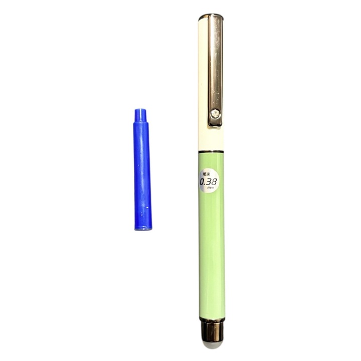 Stilou metalic multicolor lucios cu penita 0.38 mm Vernil