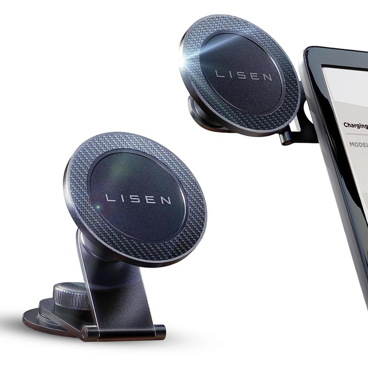 Lisen mágneses autós tartó, állítható, N52 mágneses, fekete