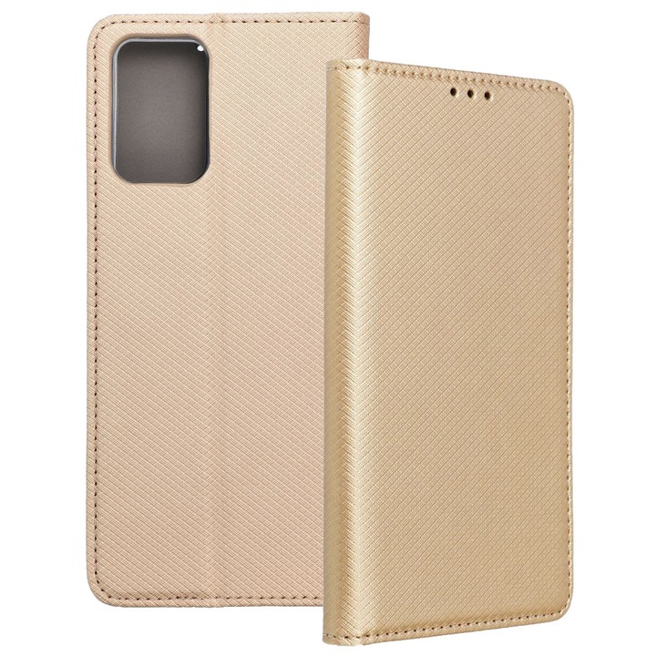 Motorola Moto G06 kompatibilis telefontok, könyvtok, bankkártyatartós, mágneszáras, arany, Smart Case book