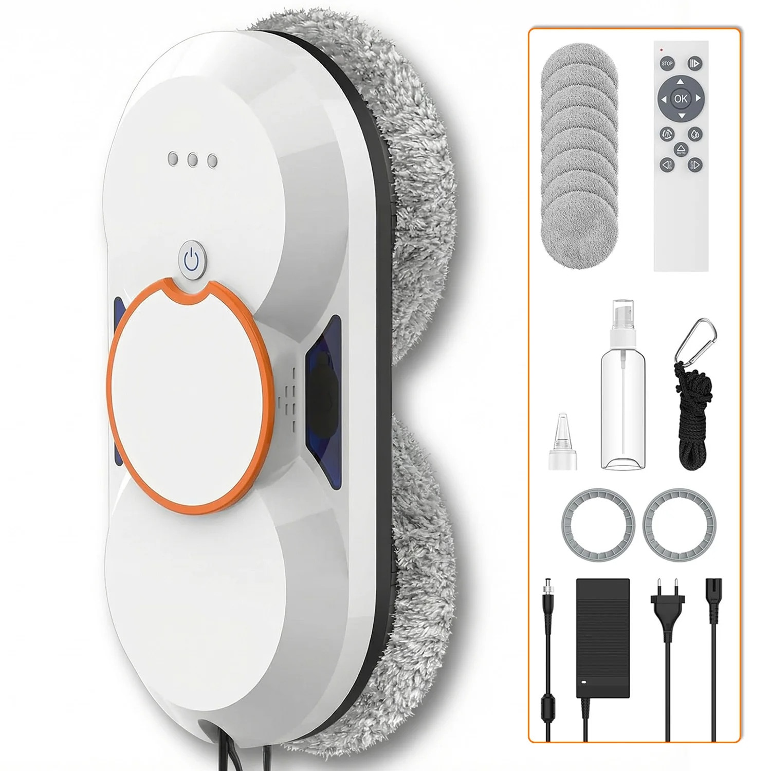 Robot Curatare Geamuri Elindor, 5600 Pa, Telecomanda, Alb, 30x19x16cm