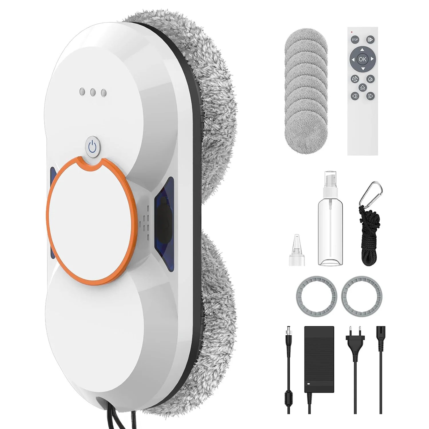 Robot Curatare Geamuri Elindor, 5600 Pa, Telecomanda, Alb, 30x19x16cm
