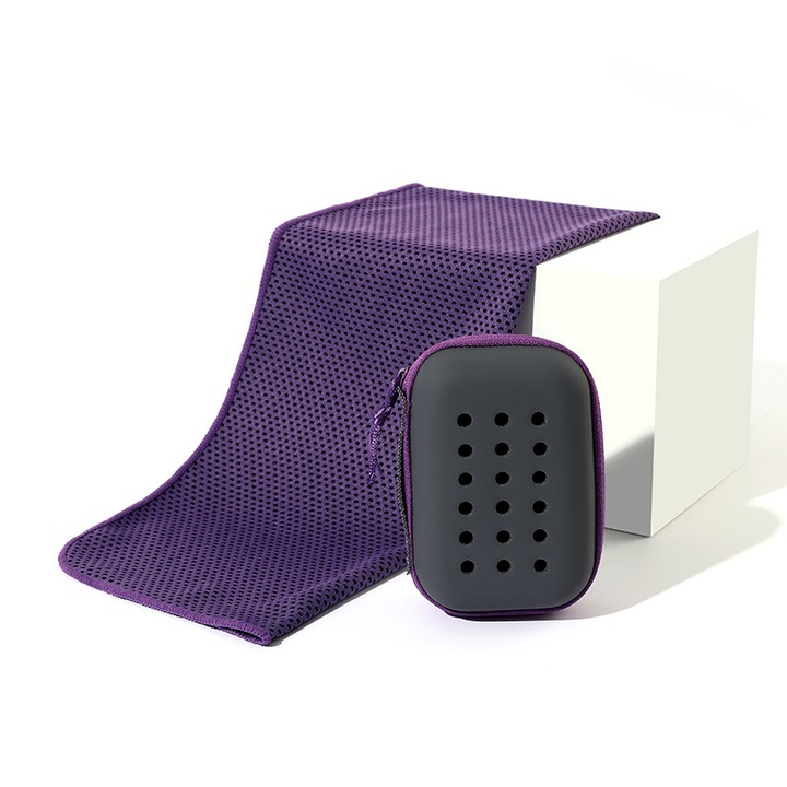 Prosop racoritor, Aiorber, uscare rapida, potrivit pentru sporturi in aer liber/fitness, 30×80 cm, violet