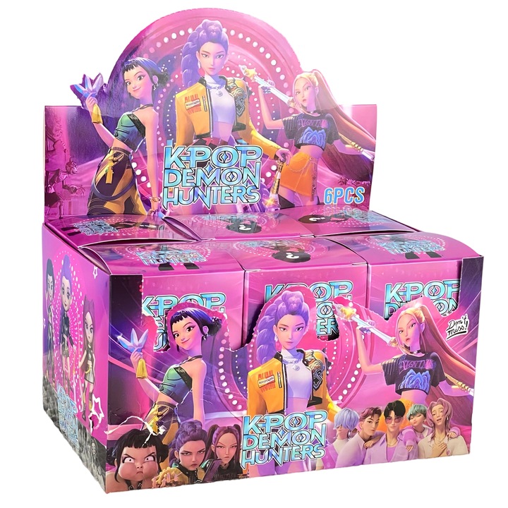 Figurine K-POP Witch Hunters, set baieti si fete, model Mira Zoyi Rumi, decorativ, multicolor, dimensiune medie