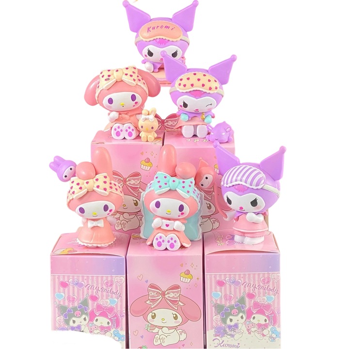 Комплект фигурки Аниме, Пижама Мелъди, 5 модела, многоцветни, среден размер