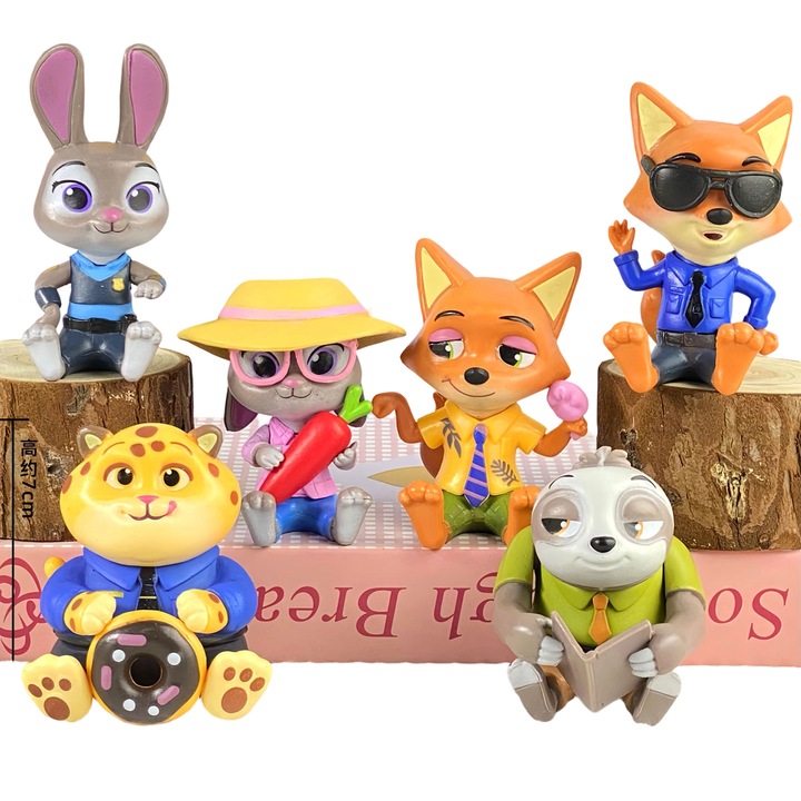 Фигурки Zootopia Crazy Animals, комплект от 6, различни модели, многоцветни, средни размери