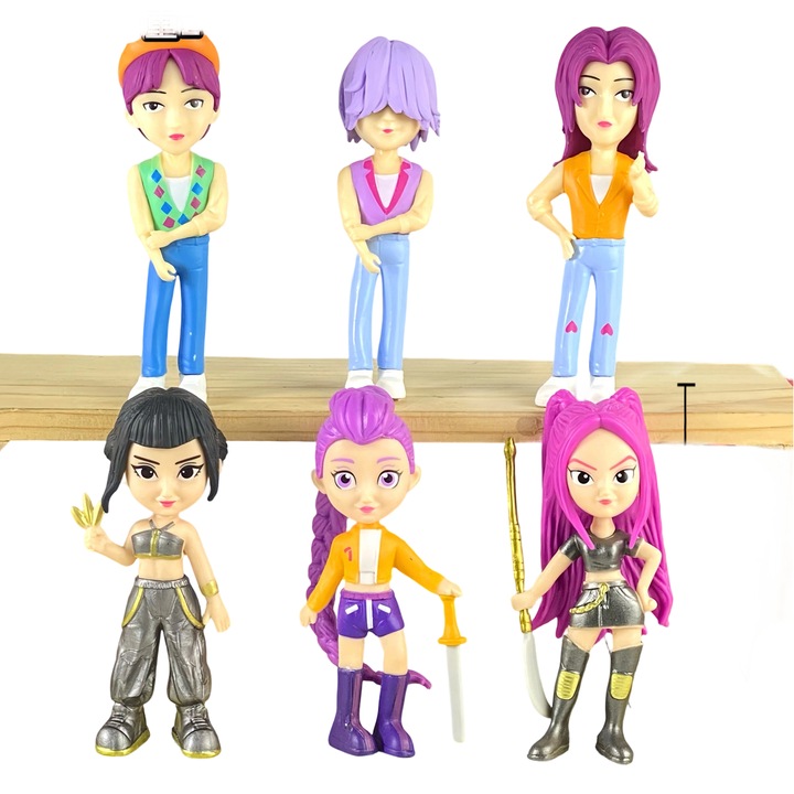 Figurine K-POP Witch Hunters, set baieti si fete, model Mira Zoyi Rumi, decorativ, multicolor, dimensiune medie