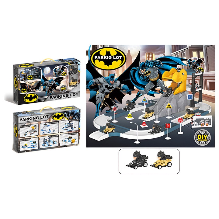 EmonaMall W5683 gyermek parkoló rámpával és két autóval, sokszínű