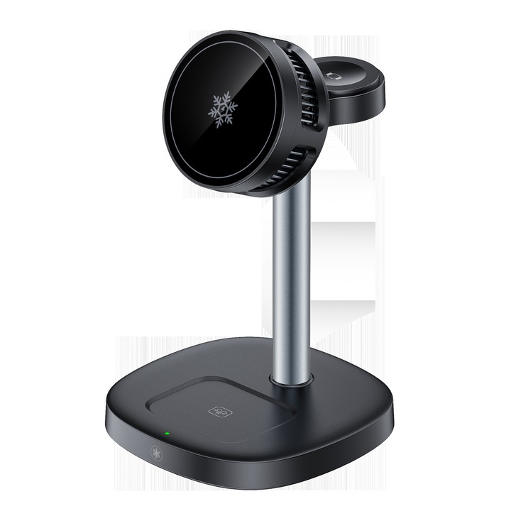 Încărcător wireless 3-in-1 cu suport magnetic, ORBER, 25W, negru