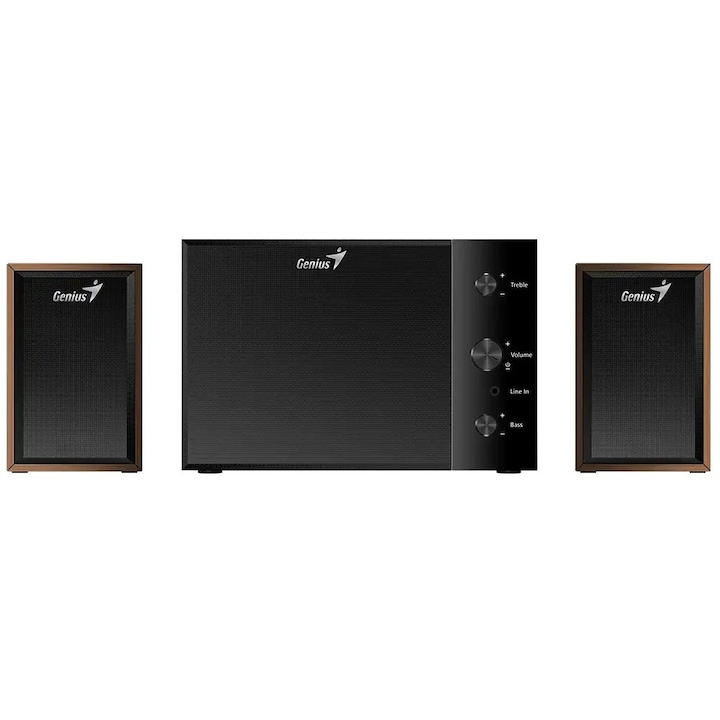 Озвучителна система Genius SW-2.1 350, Черен/кафяв, 15 W