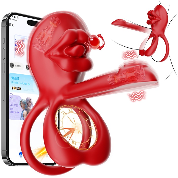 Вибриращ пръстен за пенис, FairyKiss, клиторен стимулатор, управляван чрез приложение, за възрастни