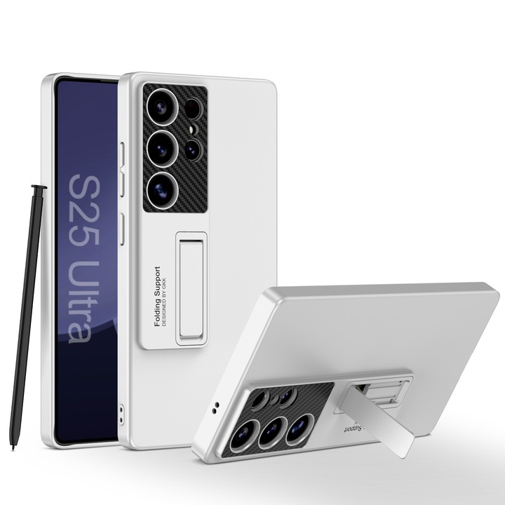 Калъф за телефон със стойка, защита при падане, пластмасов, за Samsung Galaxy S25 Ultra