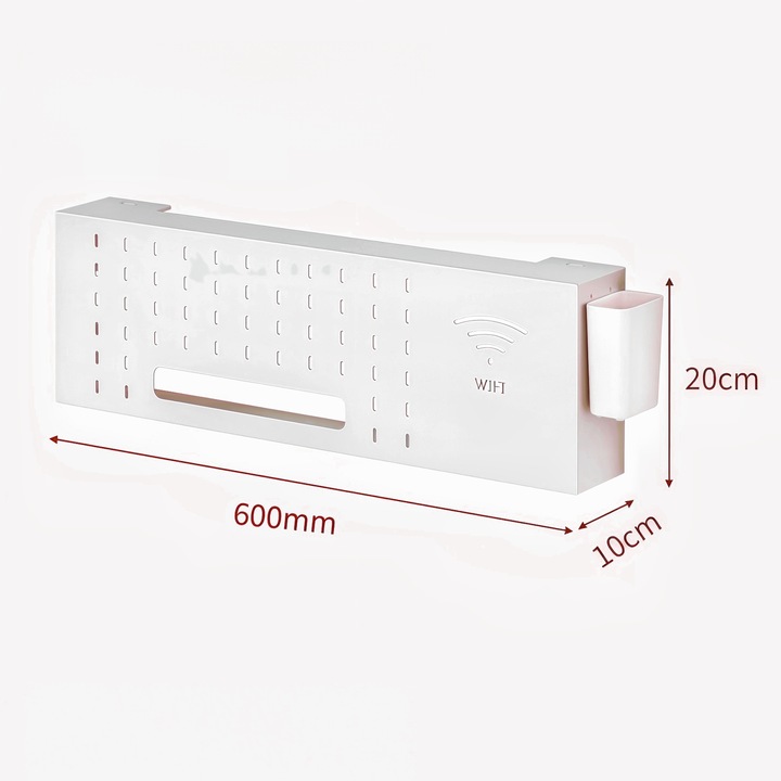 Wacorresi vezeték nélküli router tartó állvány, fehér, szénacél, 62x22x11cm