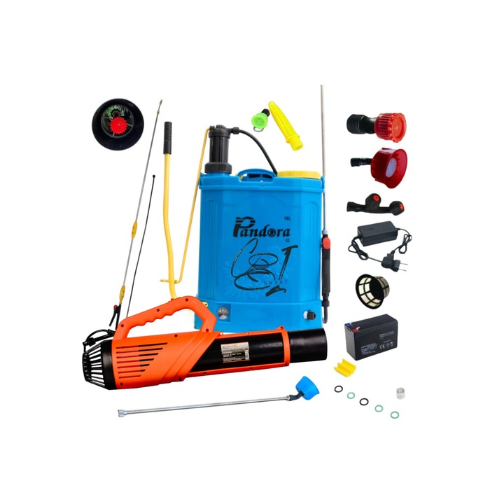 Pompa de stropit 2 în 1, 16 L, 5.5 Bar, atomizor electric 80 W, tija extensibilă inox