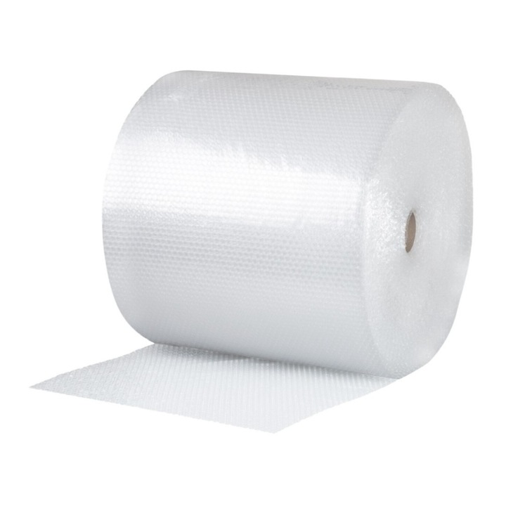 Buborékfólia tekercs, Leski, 100 m hosszúság, 0.6 m szélesség, 40 gramm/nm, csomagoláshoz és védelemhez, átlátszó