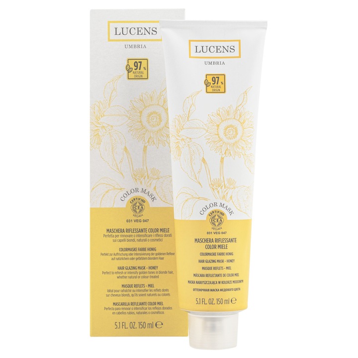 Masca nuanțatoare Lucens Umbria 150ml, blond miere, pentru păr vopsit, unisex