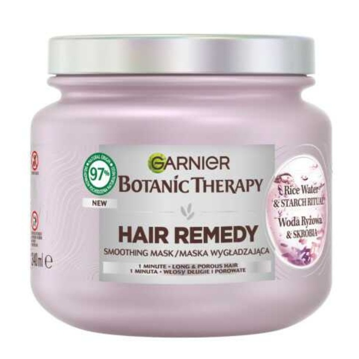 Masca de păr Garnier Botanic Therapy Rice Water, netezire, 340 ml