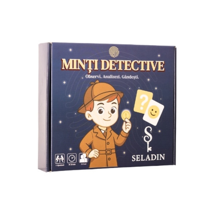 Joc educativ Seladin, Minti Detective, dezvolta gandirea critica si atentia la detalii, 1-6 jucatori, 5-12 ani