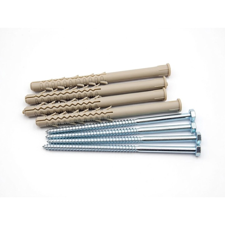 Set 4 Buc Diblu cu Holsurub 12x200 mm, Fixare Grea pentru Beton si Zidarie, Otel Zincat, Pentru Console Aer Conditionat AC, Suporti, Cadre Metalice, Ancorare Profesionala, Rezistenta Mare, Montaj Rapid, Uz Interior Exterior Profesional 4 buc