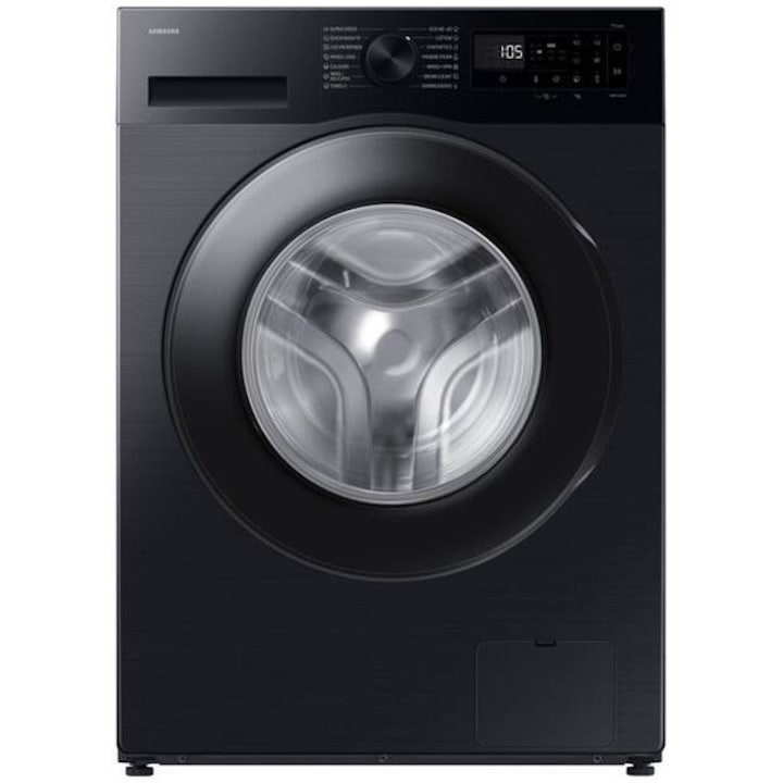 Masina de spalat rufe slim Samsung WW80FG5L32ABLE, 8 kg, 1200 rpm, Clasa A, Motor Digital inverter, AI Eco Bubble, WiFi SmartThings, AI Energy, Black