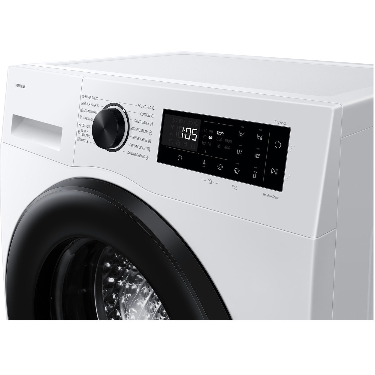 Masina de spalat rufe slim Samsung WW80FG5L32AELE 8 kg, 1200 rpm, Clasa A, Motor Digital inverter, AI Eco Bubble, WiFi SmartThings, AI Energy, Alba