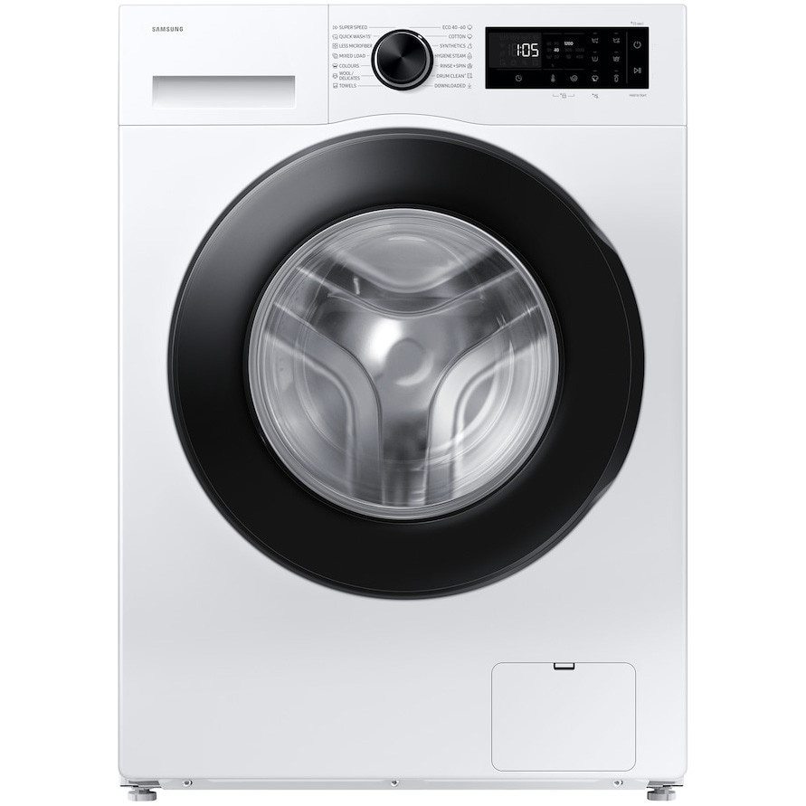 Masina de spalat rufe slim Samsung WW80FG5L32AELE 8 kg, 1200 rpm, Clasa A, Motor Digital inverter, AI Eco Bubble, WiFi SmartThings, AI Energy, Alba