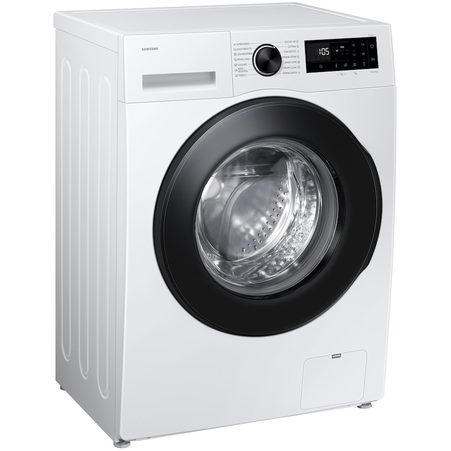Masina de spalat rufe slim Samsung WW80FG5L32AELE 8 kg, 1200 rpm, Clasa A, Motor Digital inverter, AI Eco Bubble, WiFi SmartThings, AI Energy, Alba