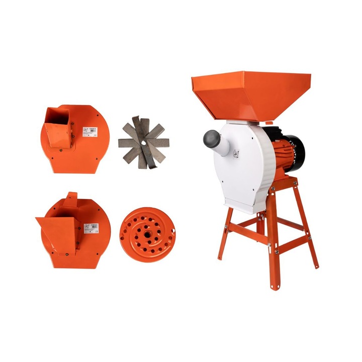 Set moară electrică cereale 4 în 1, COBI SMART, 3.9 kW, 300 kg/h, suport universal