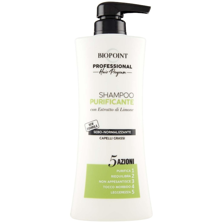 Şampon Biopoint Purifiant, 400 ml, pentru păr gras, unisex