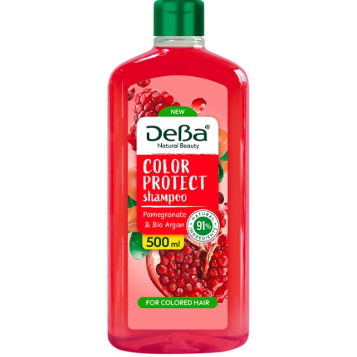 Sampon DEVA Color Protect, 500 ml, 91% ingrediente naturale, ulei de argan, extract de rodie