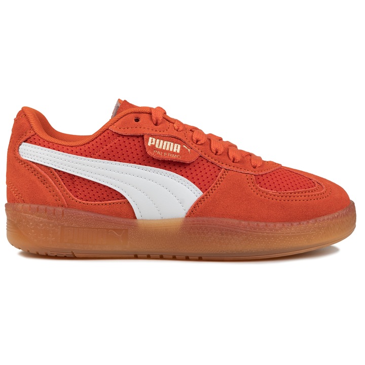 Tenisi dama Puma Palermo Moda Vintage, albi, piele de caprioara si sintetica, stil retro, 42 EU