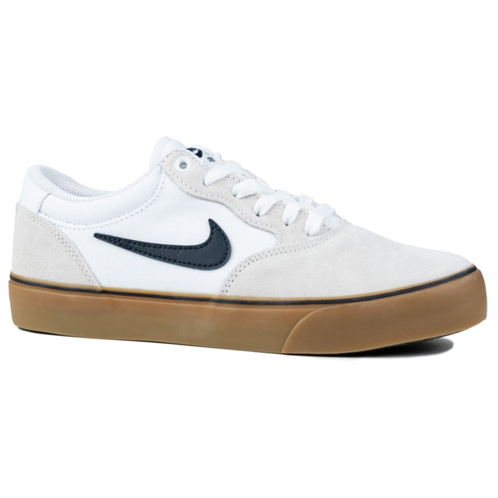 Pantofi sport barbati Nike SB Chron 2, albi, piele intoarsa