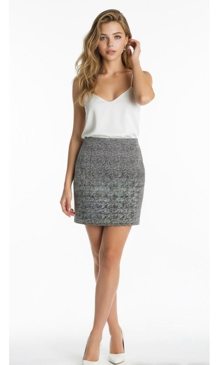 Fusta Midi dama, NAF NAF, Gri/Argintiu