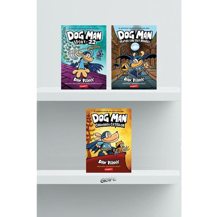 Pachet benzi desenate Dog Man (volumele 6-8), Dav Pilkey, miniGrafic