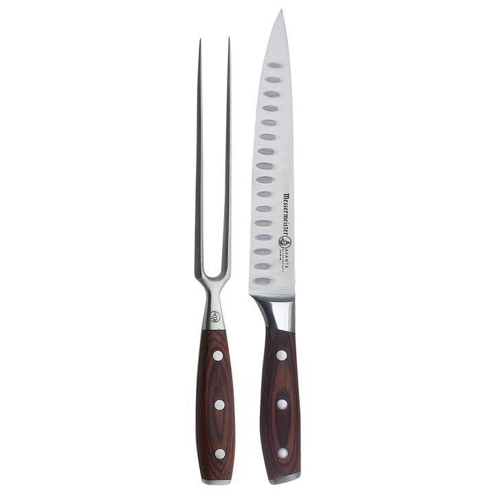 Set grătar 2 piese, Messermeister Avanta, cuțit feliere 20 cm, furculiță grătar 18 cm, inox