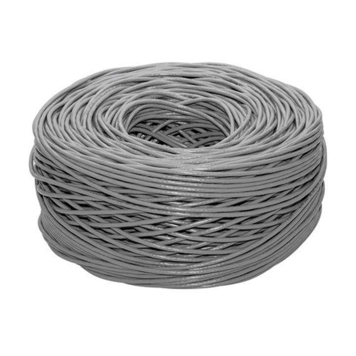 Cablu FTP CAT 5E 305m, Kruger&Matz, rigid, 8 fire cupru+aluminiu