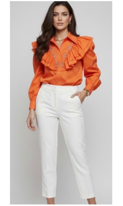 Дамски панталони, Карол, бял, Бял