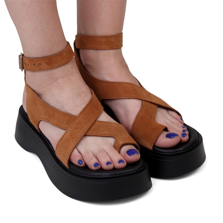 Sandale LORENA - piele naturala maro - 37