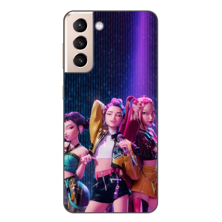 Husa compatibila cu Samsung Galaxy S21 Silicon Gel Tpu Model KPop Demon Hunters Rumi Mira Zoey on Scene