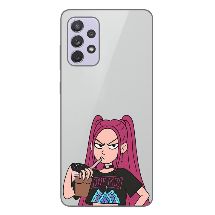 Husa compatibila cu Samsung Galaxy A72 5G Silicon Gel Tpu Model KPop Demon Hunters Serious Mira Transparent