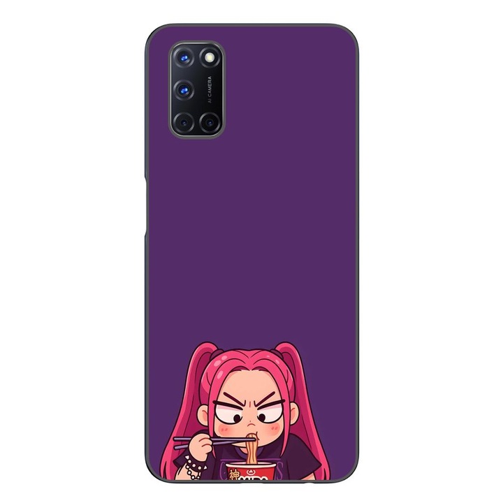 Husa compatibila cu Oppo A72 Silicon Gel Tpu Model KPop Demon Hunters Mira Draw Eating Ramen