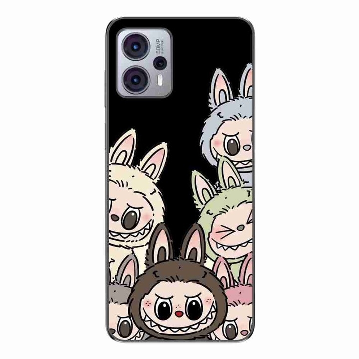 Husa compatibila cu Motorola Moto G13 Silicon Gel Tpu Model Labubu Pattern Black