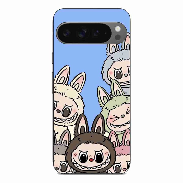 Husa compatibila cu Google Pixel 9 Pro XL Silicon Gel Tpu Model Labubu Pattern Blue