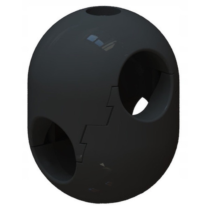 Conector transversal cu prindere rapida MK, set de 10, diametru 16 mm, plastic negru, suruburi din otel inoxidabil 4, 2x45 mm