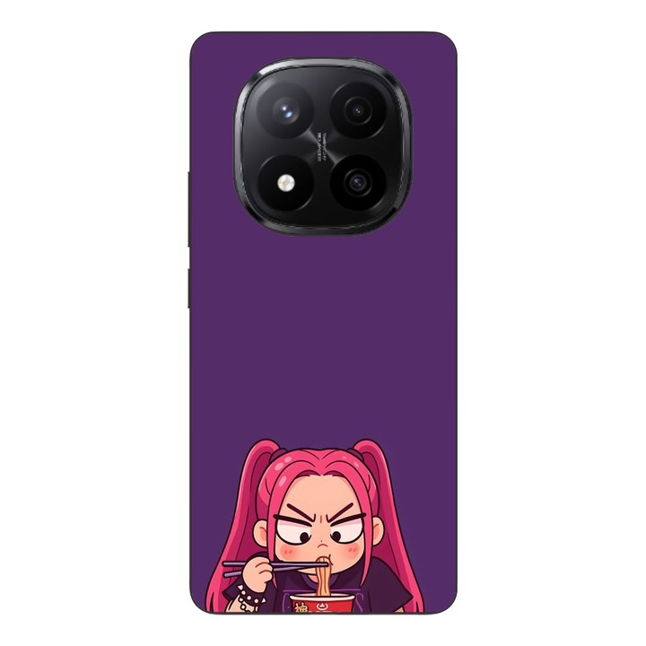 Husa compatibila cu Xiaomi Redmi Note 14 Pro Plus Silicon Gel Tpu Model KPop Demon Hunters Mira Draw Eating Ramen