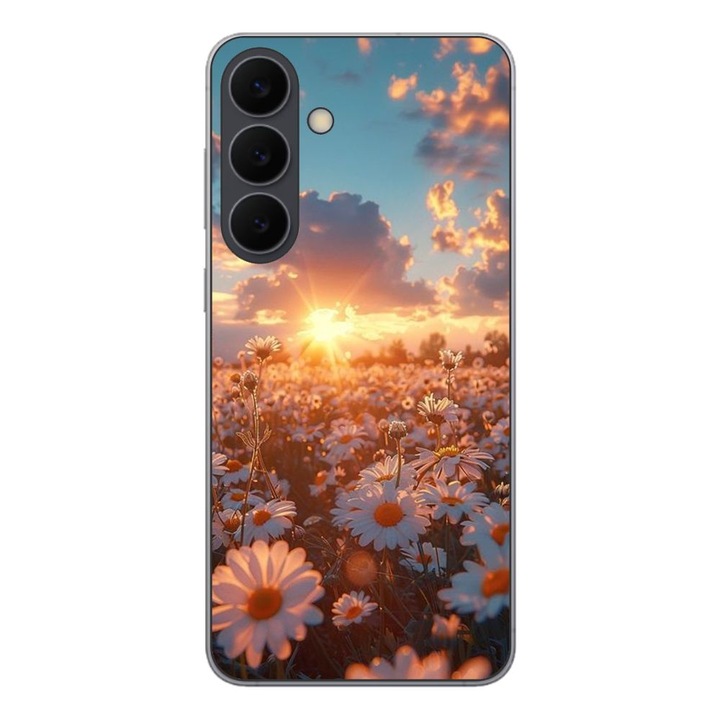Husa compatibila cu Samsung Galaxy S25 FE Silicon Gel Tpu Model Rasarit cu Flori