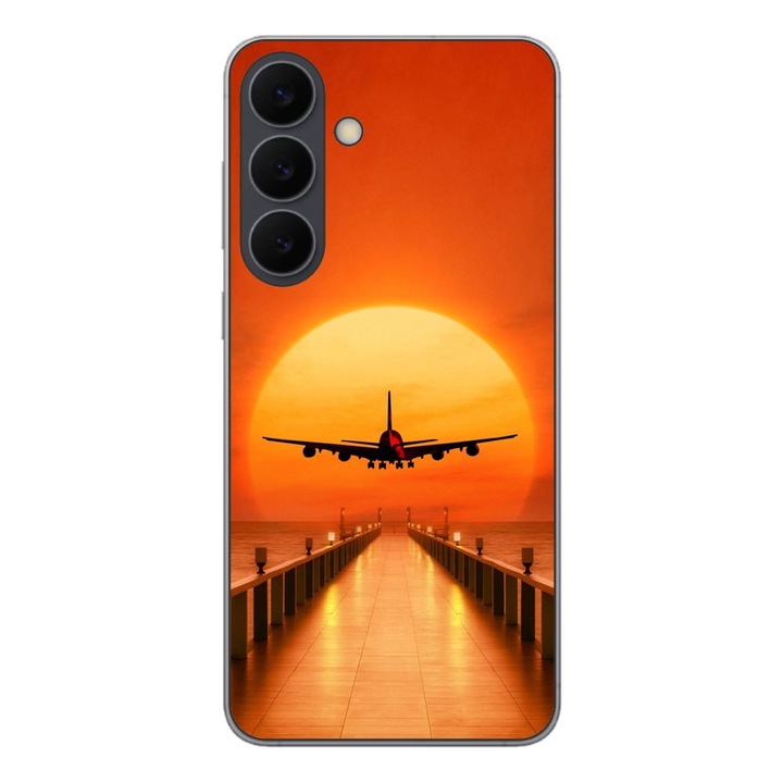 Husa compatibila cu Samsung Galaxy S25 FE Silicon Gel Tpu Model Airplane Sunset