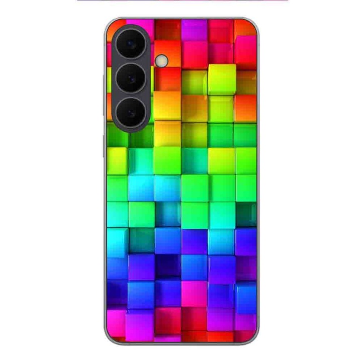 Husa compatibila cu Samsung Galaxy S25 FE Silicon Gel Tpu Model Colorful Cubes